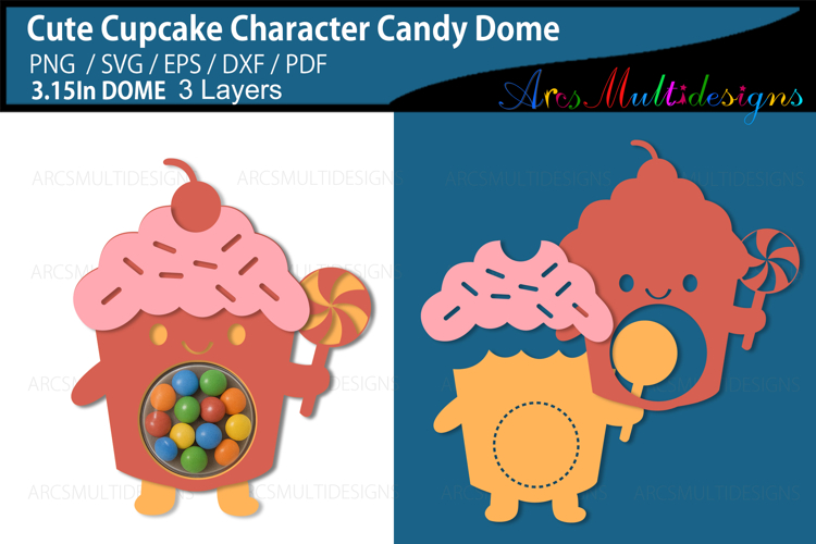 Cupcake character candy dome holder