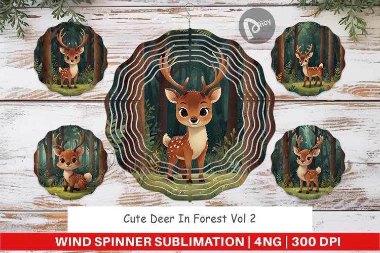 Wind Spinner Cartoon Deer in Forest