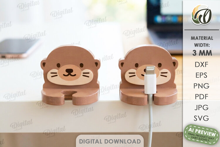 Cute Desktop Cable Manager Laser Cut. Cable Organizer SVG example image 1