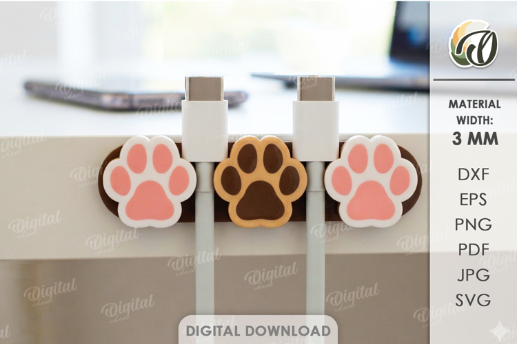 Cute Desktop Cable Manager Laser Cut. Cable Organizer SVG