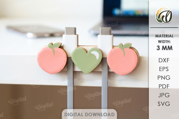 Cute Desktop Cable Manager Laser Cut. Cable Organizer SVG