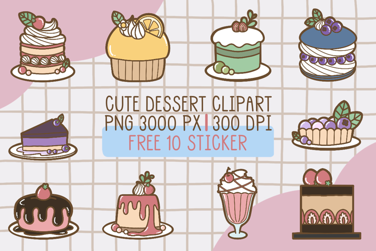 Cute Dessert Clipart png set 5