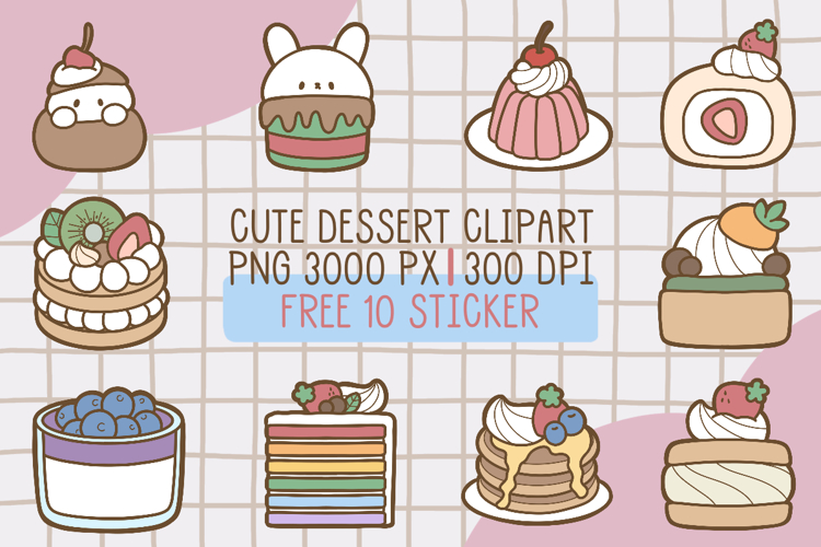Cute Dessert Clipart png set 7