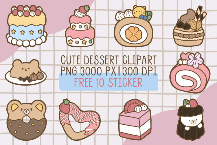 Cute Dessert Clipart PNG set 9