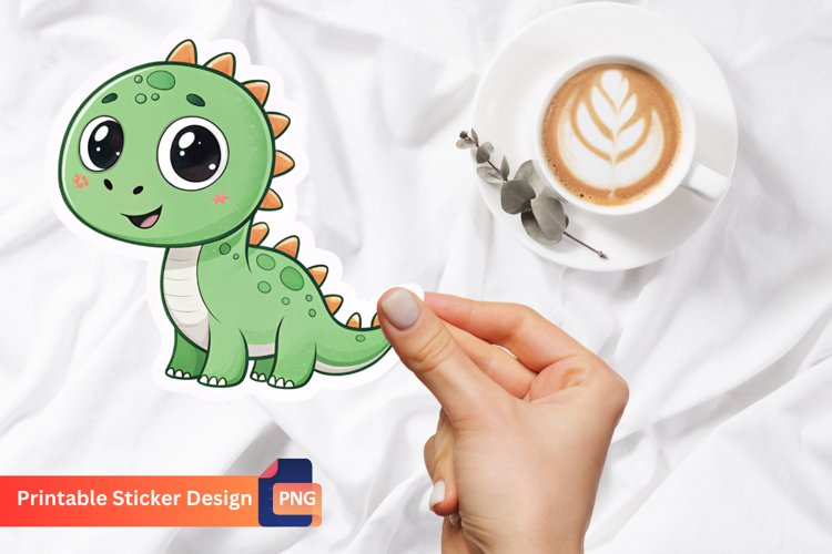 Cute Dinosaur Sticker, Cartoon Dinosaur Sticker