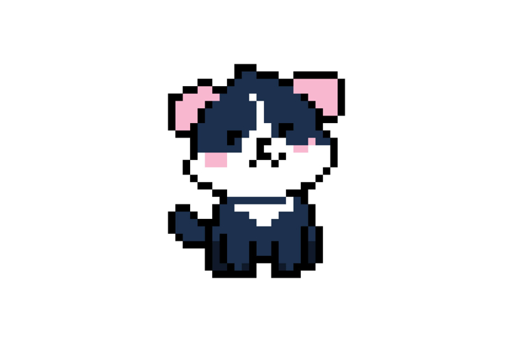 Cute dog character illustration pixel art design