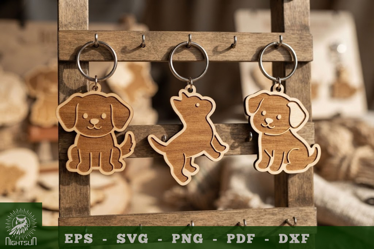 Cute Dog Lasercut Keychain