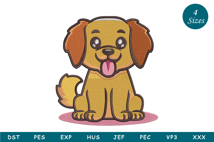 Cute Dog Embroidery Design