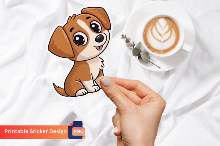 Cute Dog Sticker, Adorable Puppy Sticker, Kawaii Dog Sticker