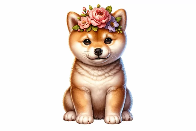 Cute Shiba Inu Clipart Sublimation PNG Design