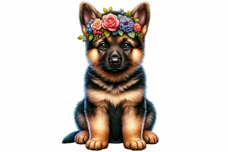 Cute German Shepherd Clipart Sublimation PNG Design