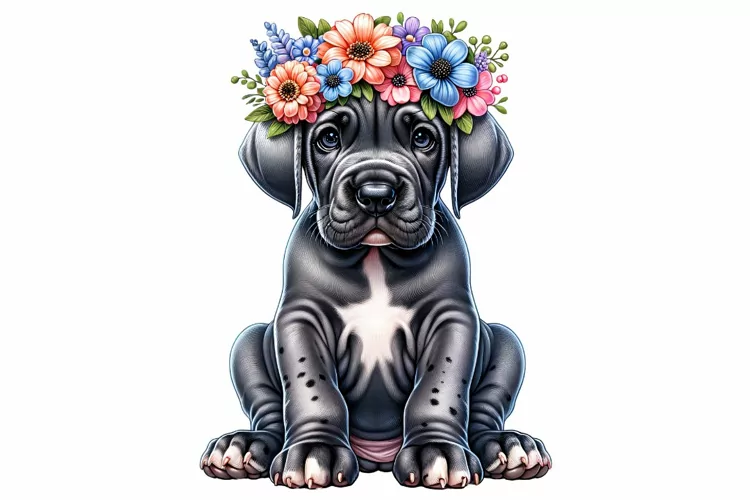 Cute Great Dane Clipart Sublimation PNG Design
