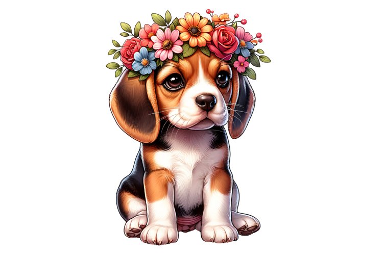 Cute Beagle Clipart Sublimation PNG Design