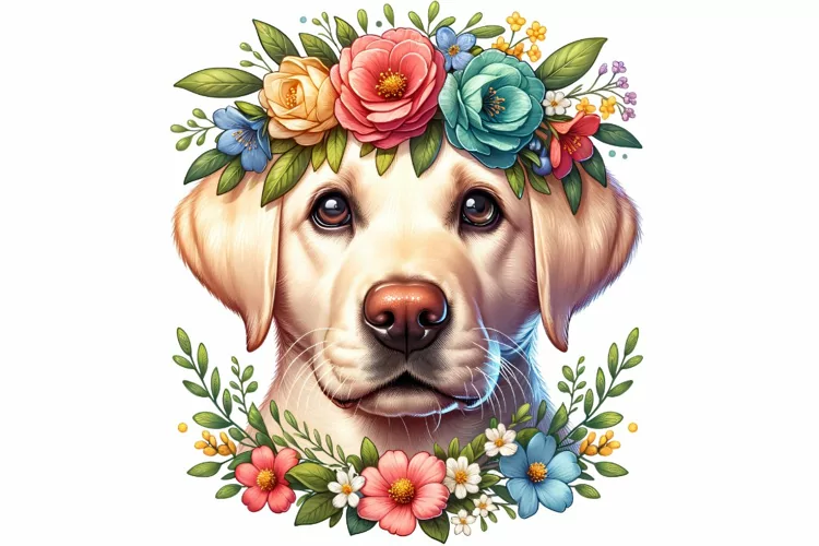 Cute Labrador Retriever Clipart Sublimation PNG Design