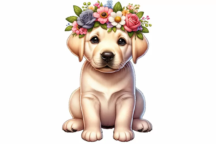 Cute Labrador Retriever Clipart Sublimation PNG Design