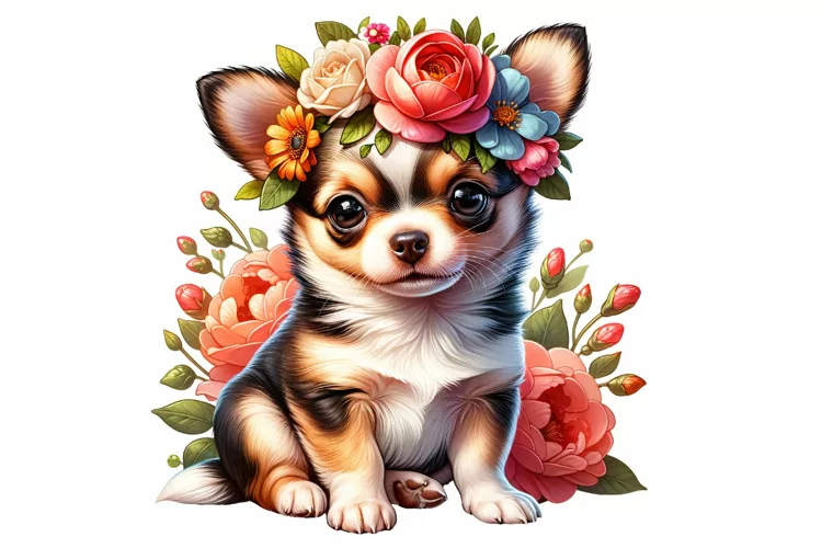 Cute Chihuahua Clipart Sublimation PNG Design