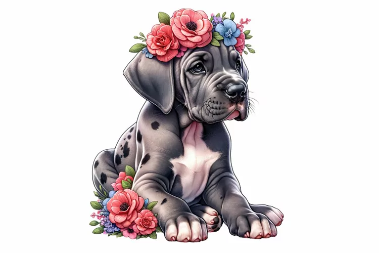 Cute Great Dane Clipart Sublimation PNG Design
