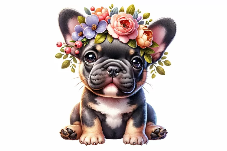 Cute French Bulldog Clipart Sublimation PNG Design