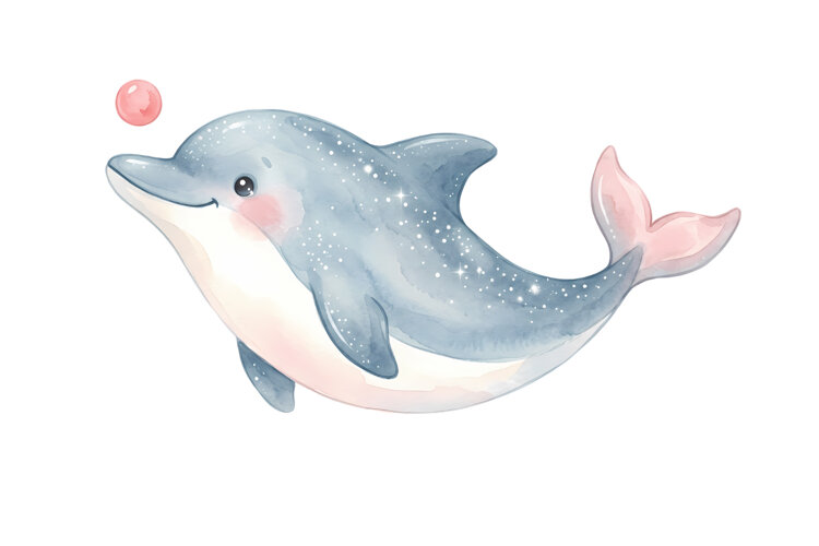 Cute Dolphin Png | Cute Mermaid Png example image 1