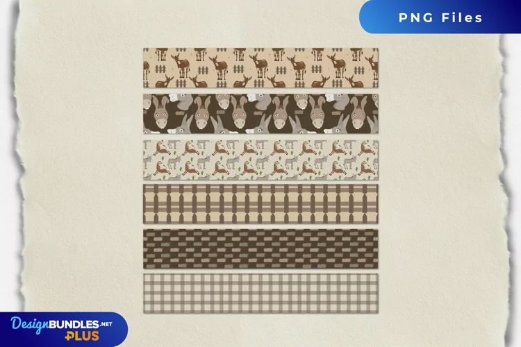 Cute Donkey with Vintage Color Seamless Pattern Strips
