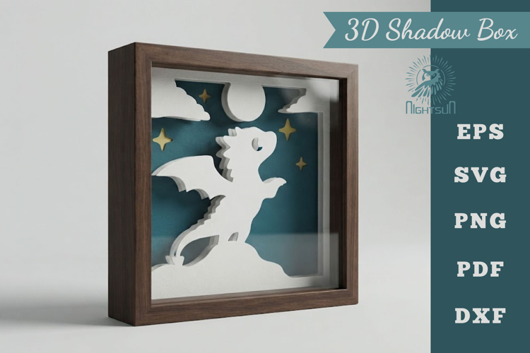 Cute Dragon 3D Shadow Box