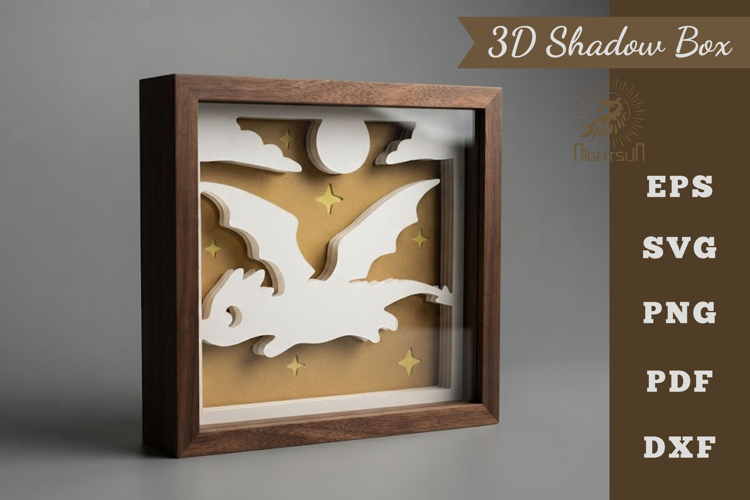 Cute Dragon 3D Shadow Box