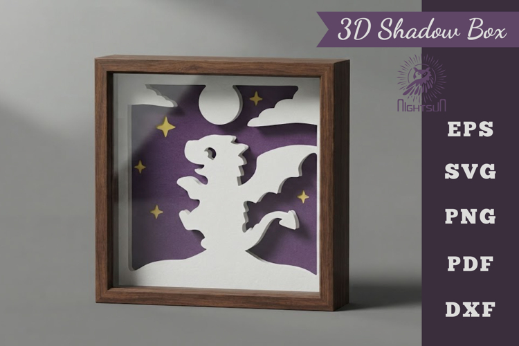 Cute Dragon 3D Shadow Box