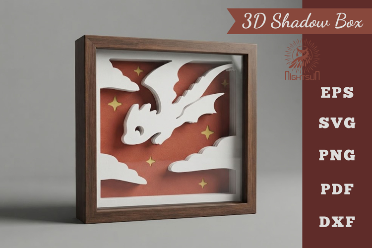Cute Dragon 3D Shadow Box