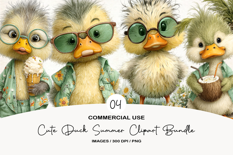 Cute Duck Summer Clipart