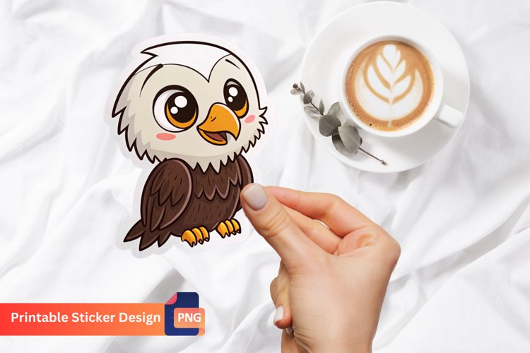 Cute Eagle Sticker, Eagle Decal, Cute Bird Sticker