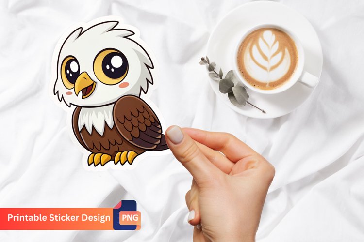 Cute Eagle Sticker, Eagle Decal, Cute Bird Sticker