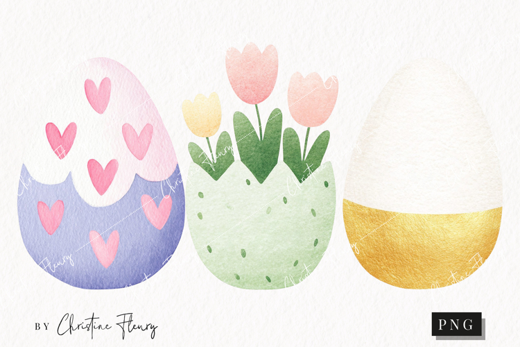 Watercolor Cute Easter Clipart | Easter PNG