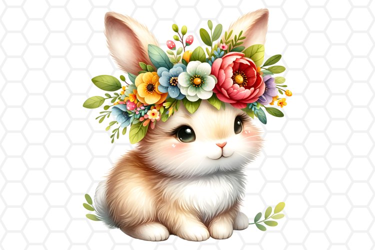 Cute Easter Bunny Watercolor Clipart | Easter PNG Design