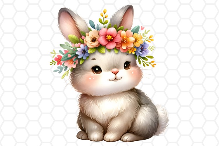 Cute Easter Bunny Watercolor Clipart Easter PNG Design