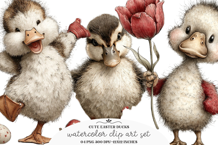 Cute Easter Ducks Clipart - Cute Easter Duck Png