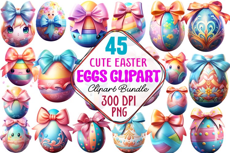 Watercolor Easter Eggs Clipart Image 17