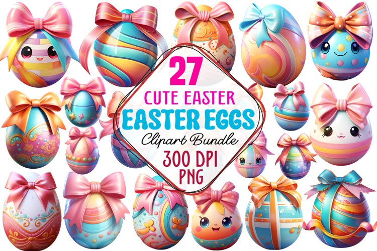 Watercolor Easter Eggs Clipart Image 19
