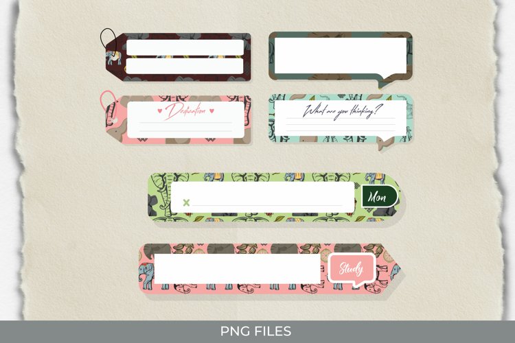 Cute Elephant with Vintage Color Shaped Journaling Area