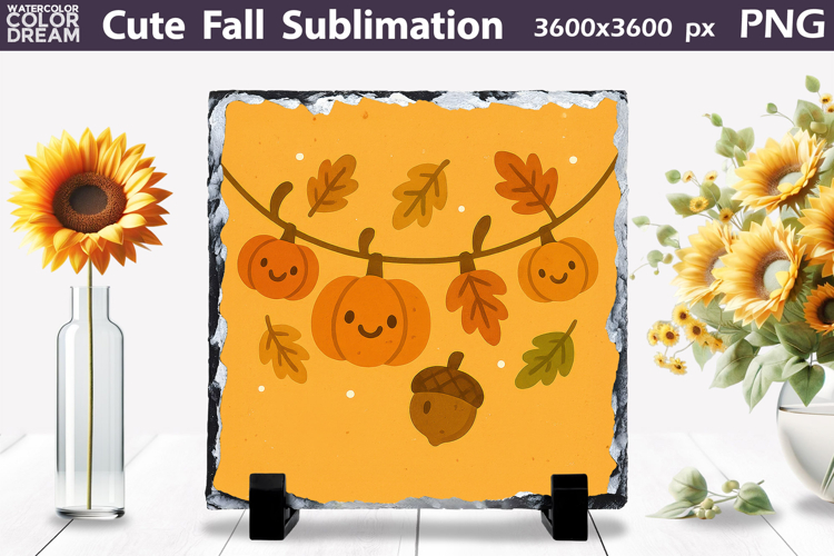 Cute Fall Sublimation | Autumn Leaves Pumpkin PNG
