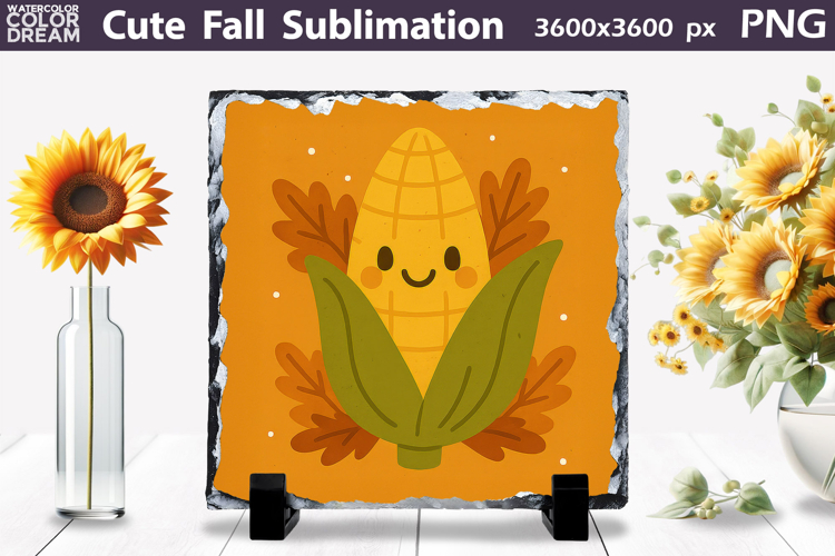 Cute Fall Sublimation | Autumn Leaves Corn PNG