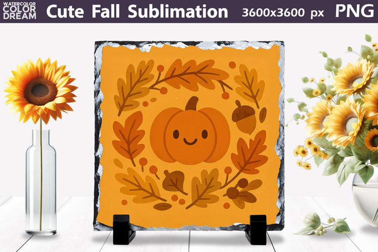 Cute Fall Sublimation | Autumn Leaves Pumpkin PNG