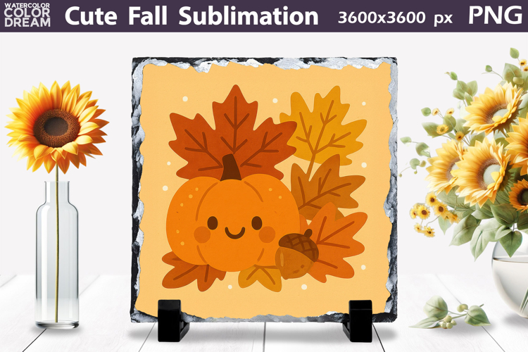 Cute Pumpkin Clipart | Autumn Leaf Sublimation