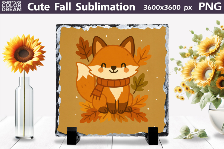 Cute Fox Clipart | Autumn Leaf Sublimation