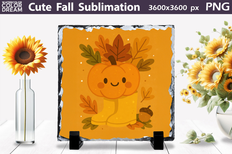 Cute Fall Sublimation | Autumn Leaves Pumpkin PNG