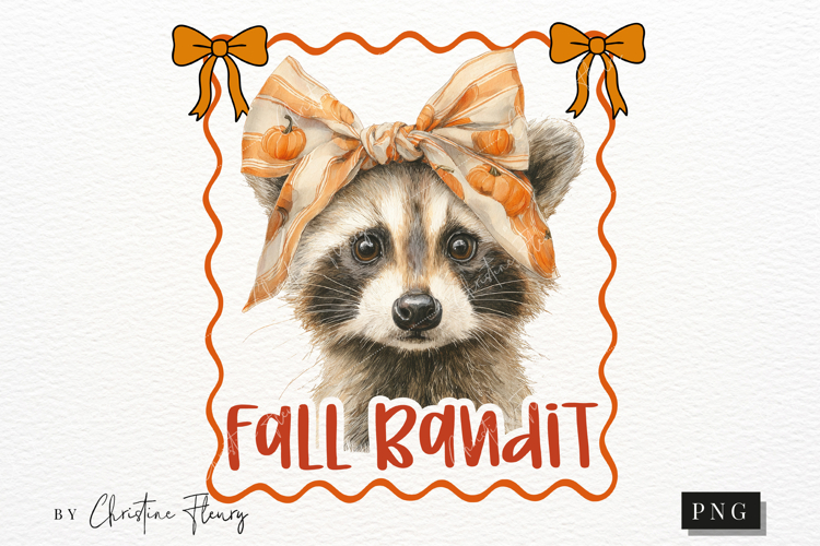 Cute Fall Fall Bandit Raccoon PNG
