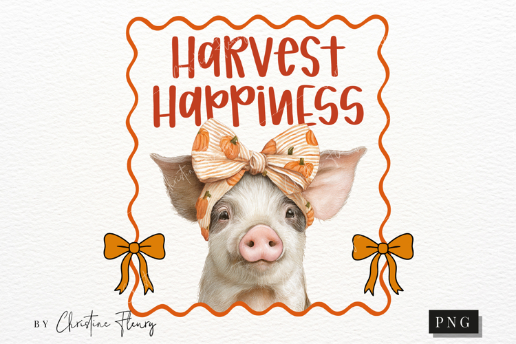 Cute Fall Harvest Happiness PNG
