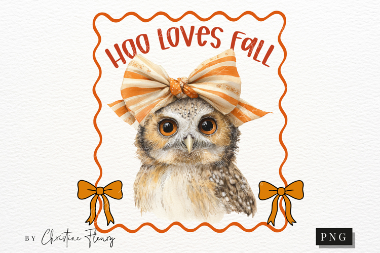 Cute Fall Hoo Loves Fall PNG