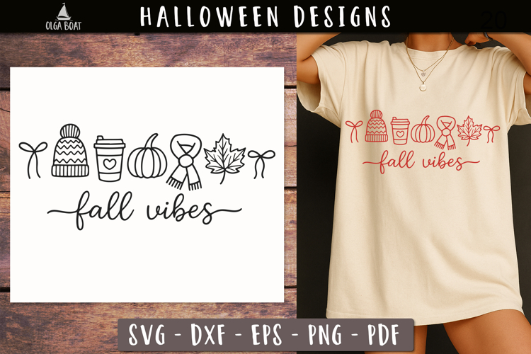 Cute Fall Vibes Autumn SVG design