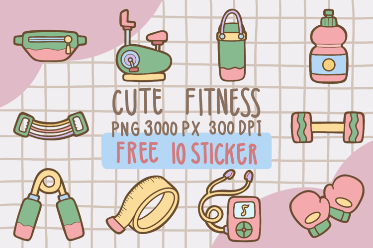 Cute Fitness Clipart PNG set 2