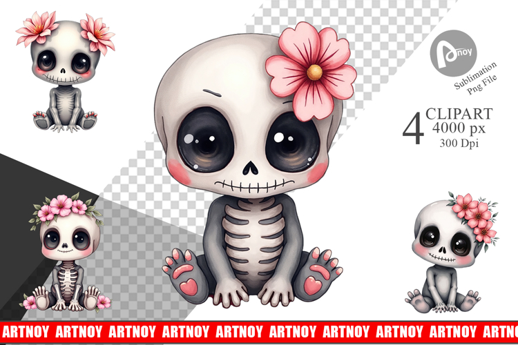 Cute Skull Clipart Image 8